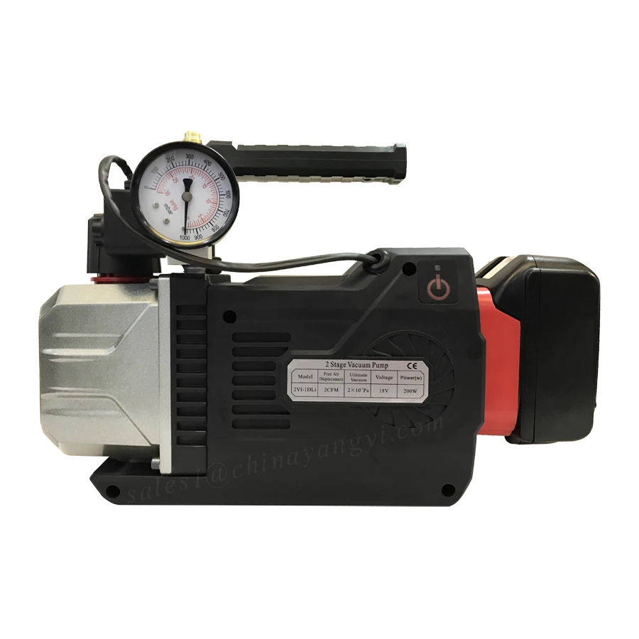 

18V DC Brushless Battery Vacuum Pump With Vacuum Gauge And Solenoid Valve Cordless Refrigerant Vacuum Pump 2CFM For R32 R1234YF