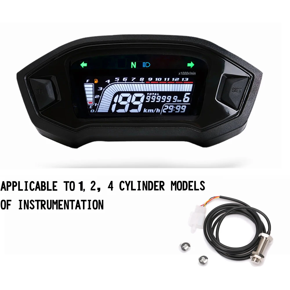 opcional backlight digital odemeter tacômetro para 1 2 4 cilindro