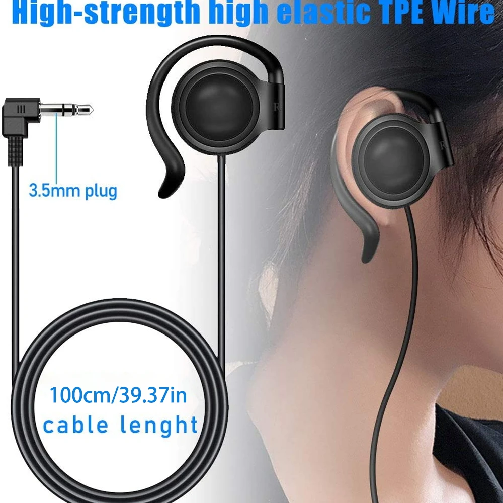 3.5mm 싱글 사이드 이어폰 이어버드 원 이어 헤드폰 무선 투어 가이드 시스템 수신기 노트북 MP3/4 태블릿 PC Skype..