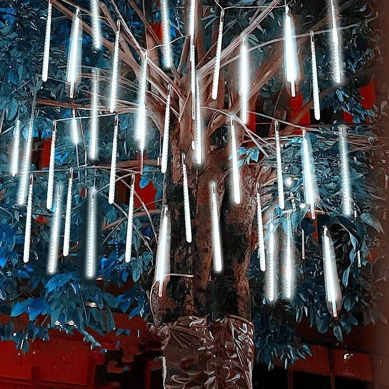 thumbnail image 1 of Garden Lights 32/24/16/8 Tubes Meteor Shower String Lights Street Garlands Christmas Tree Decorations for Outdoor New Year Fairy, 1 of 5