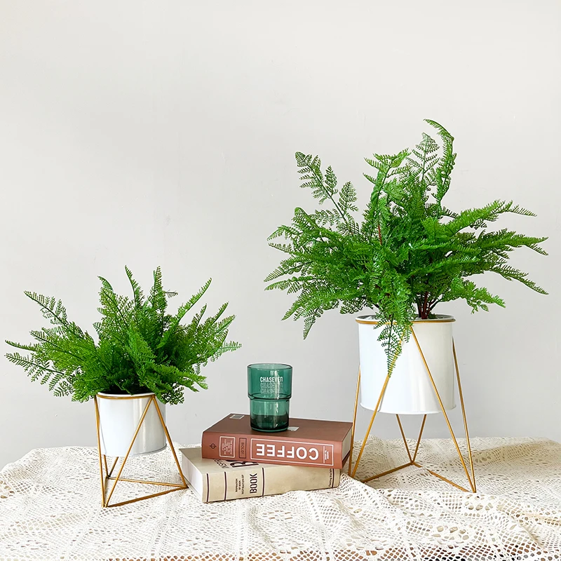 

Artificial Shrubs Fake Boston Fern Plants Natural Fern Bushes Greenery Bunches Faux Plants Shrubs for Home Office Garden Decor