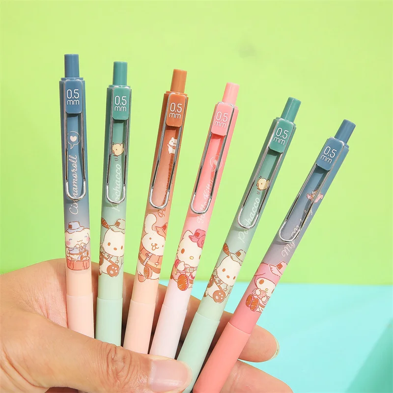 

24pcs/ лот Sanrio мелодия корица Pochacco пресс гель ручки для записи милые 0,5мм черные чернила нейтральные ручки канцелярские школьные принадлежности