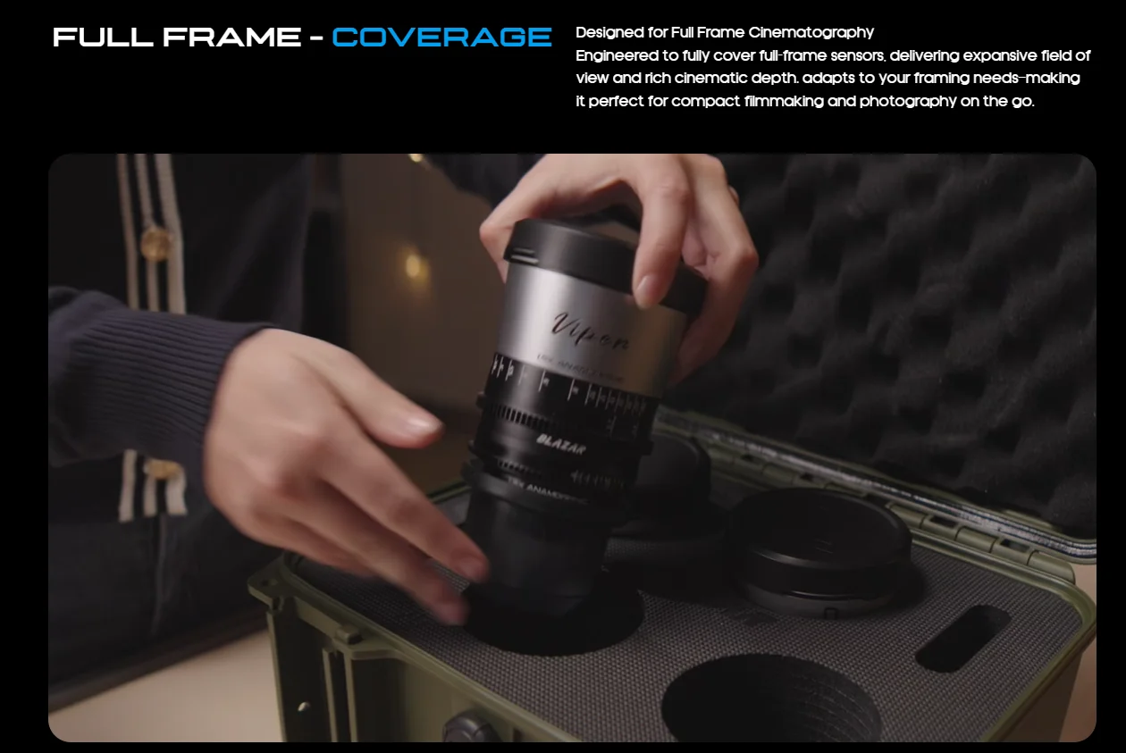 LENS 35mm 50mm 75mm Viper T2.1 Full-Frame 1.5x Anamorphic Silver Flares PL-mount