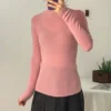 100% Ultra-fine Merino Wool Sweater Autumn and Winter Loose and Simple Semi-turtleneck Wool Bottoming Shirt Multi-color Sweater 5