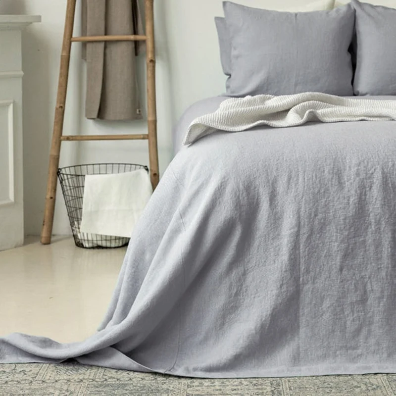 

100% Pure Linen 3PCS/Set Soft Skin-Friendly Bed Sheets And Pillowcase Bedroom Dormitory Comfortable Sheet Set Breathable Sheet
