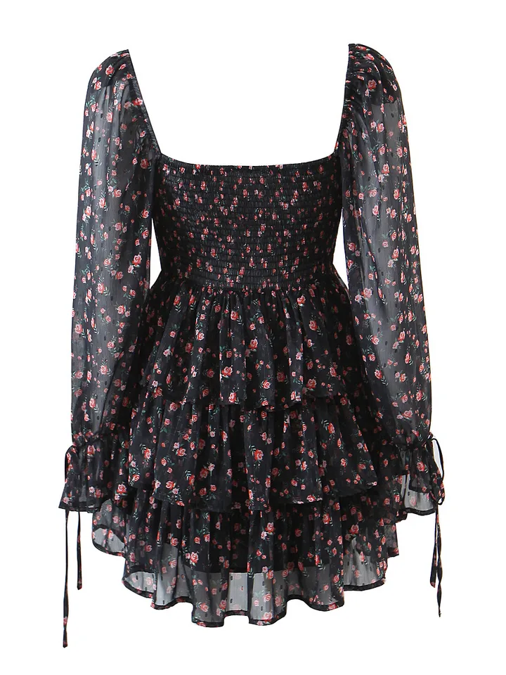 ★RAIVE★ Puff Mini One Piece in Black VW4SO20110 Lulus Women Black Large Vibing in Venice Ruffled Puff Sleeve