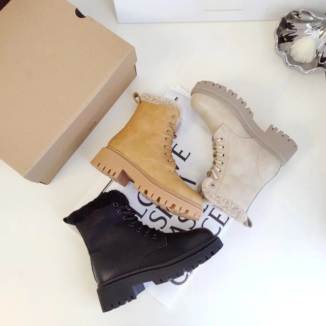 

Fashion Warm Winter Girl Women Style Black Khaki Brown Kids Boots Euro size 35-40