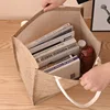Hemp Bag Hand-painted Cotton Jute Bag Hand Held Imitation Linen Bag Shopping Bag Film Covered Bag Waterproof Hanbag 5