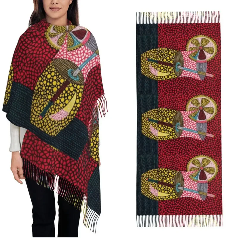 

Yayoi Kusama Shawls Wraps For Ladies Winter Warm Large Soft Scarf Japanese Pop Art Pashminas Shawl Scarves