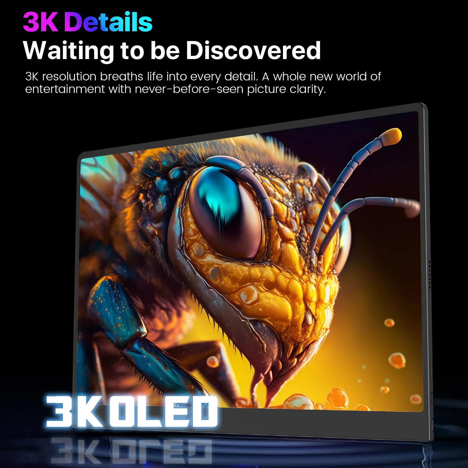 EVICIV 3K OLED 120Hz ポータブル ゲーミング モニター 16インチ