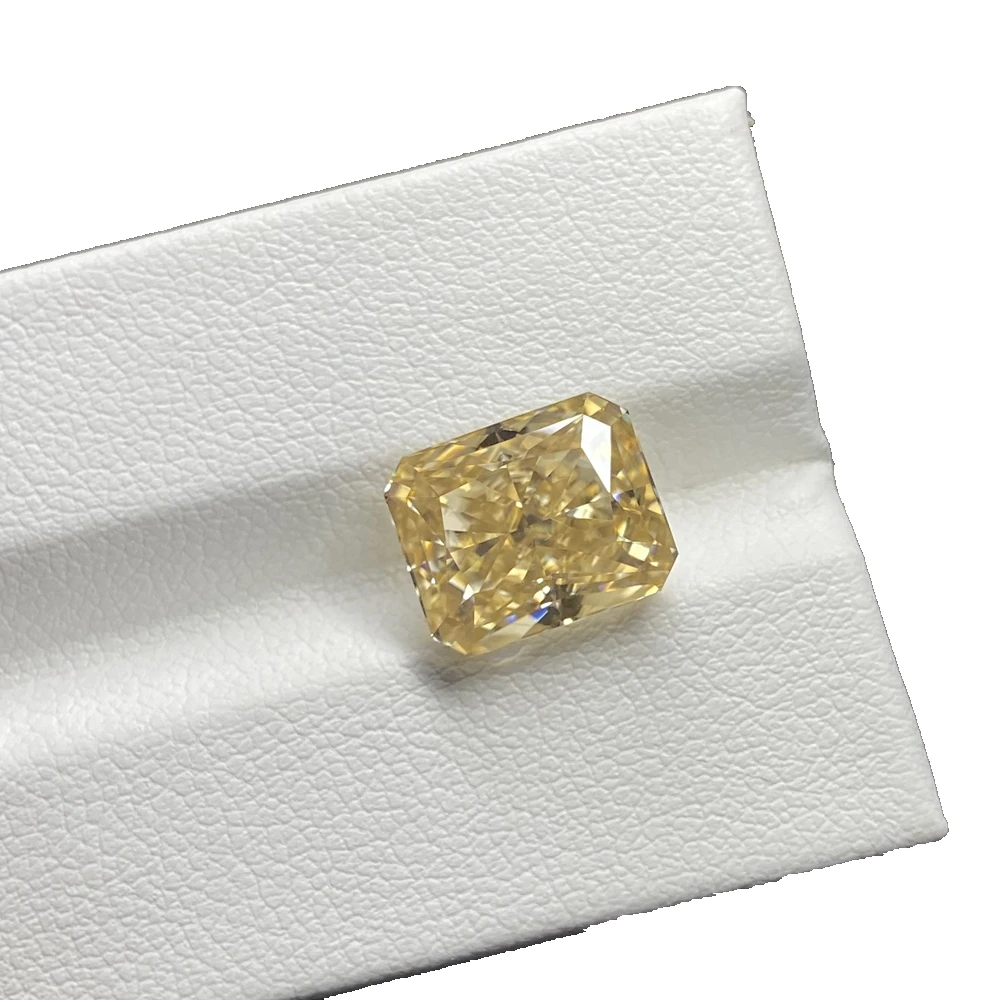 Yellow square Radient 3x5mm~10x14mm 1.0ct Small Sizes StoneCut Moissanite GRA Lab Diamond For Jewelry Making