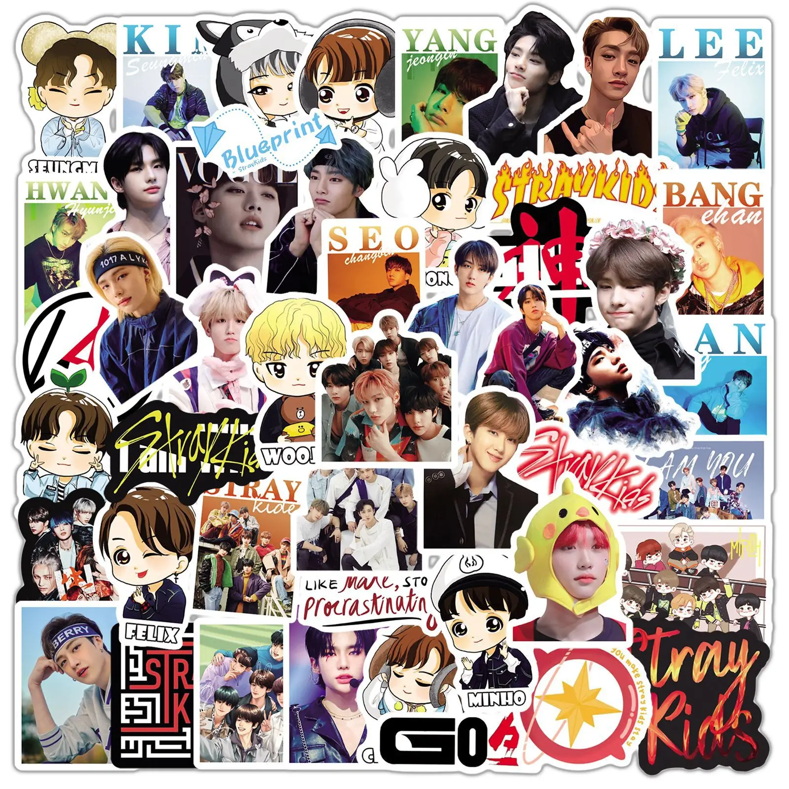 10/30/50/100pcs/pack Cartoon Stray Kids Korea Kpop Stickers for