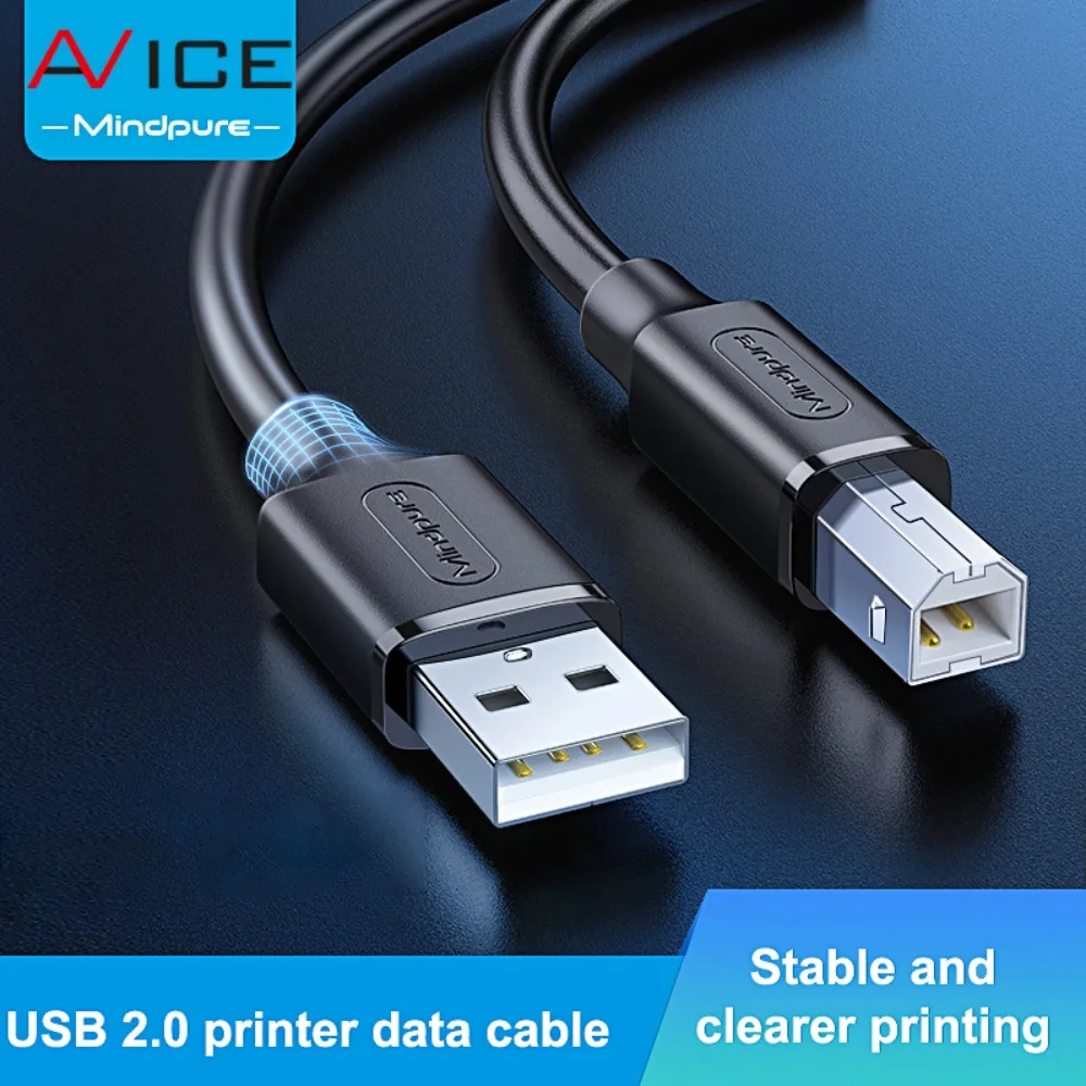 USB Printer Cable High Speed USB 2.0 Type B Male to A Male Cable for Epson Canon HP ZJiang Label 3D Printer Lenovo 1M 3M 5M