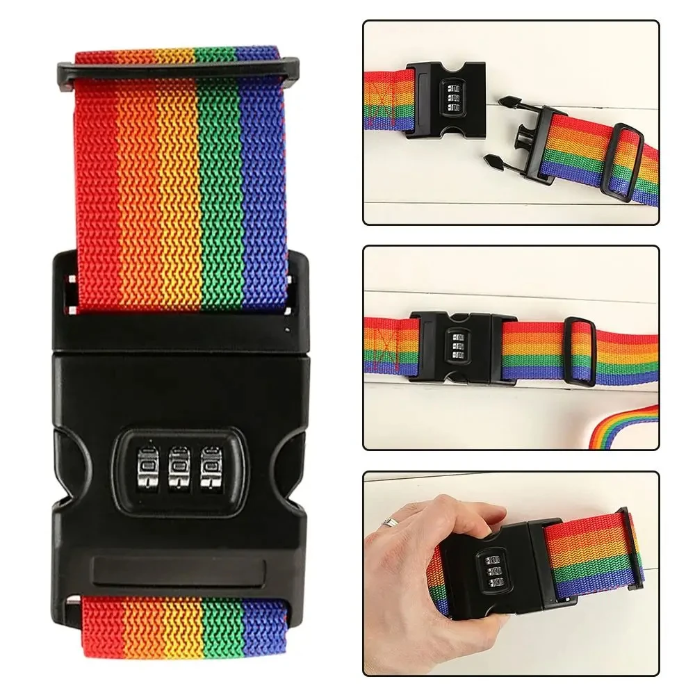 Luggage Strap New Design Combination Lock Adjustable Baggage Belts Safety Travel Suitcase Carry On Straps Accessories