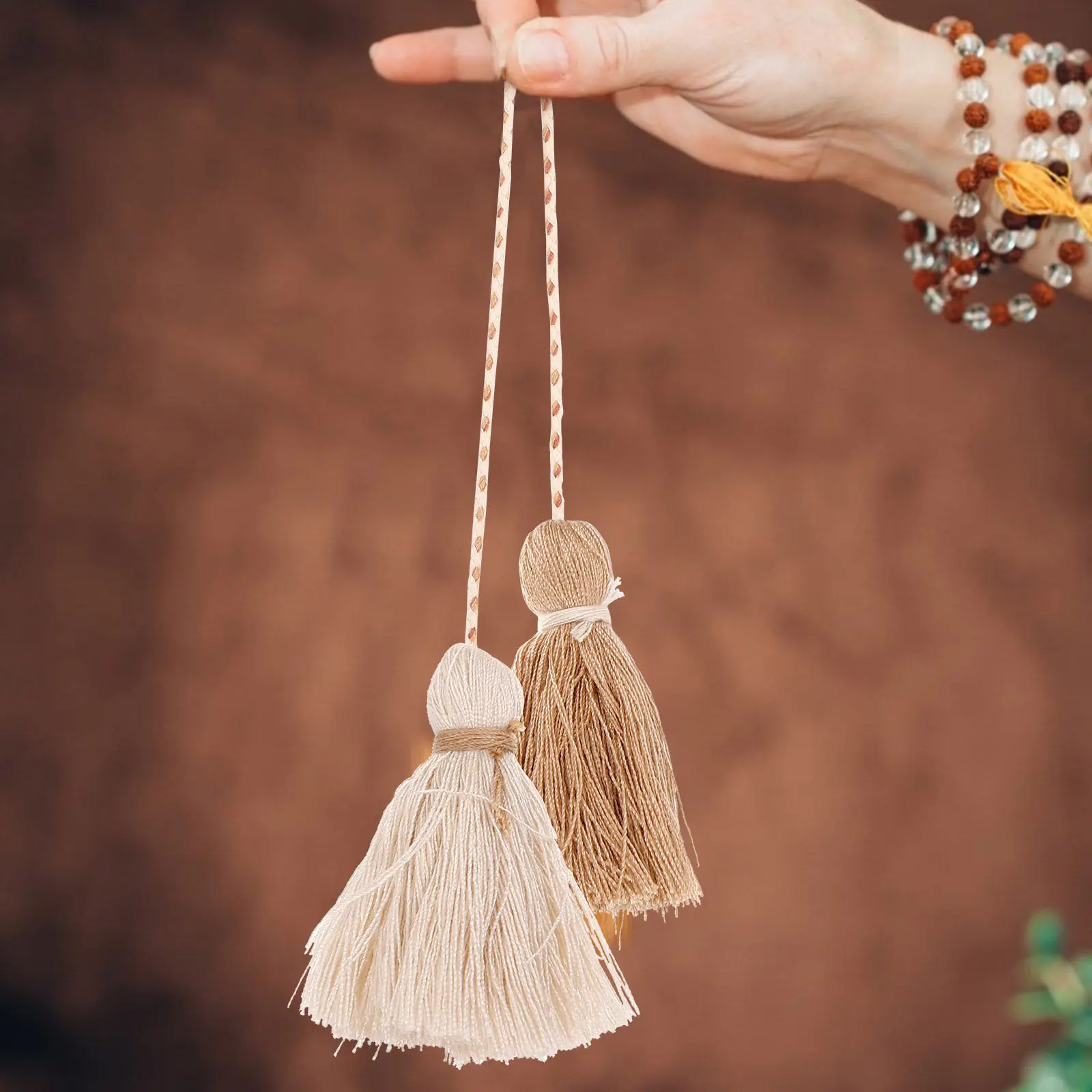 2Pcs Tassels 장식 흐름 디자인 면사 커튼 베개 담요 식탁보 DIY 액세서리 공예 홈