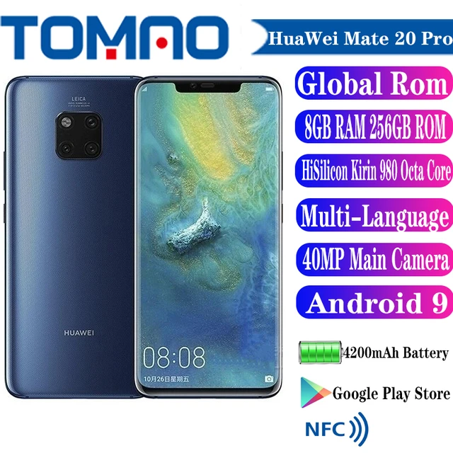 Socialisme Kælder henvise New Huawei Mate 20 Pro Global Rom Smartphone 6.39" 6gb 8gb Ram 128gb 256gb  Rom Hisilicon Kirin 980 40mp Camera Google Play Nfc - Mobile Phones -  AliExpress