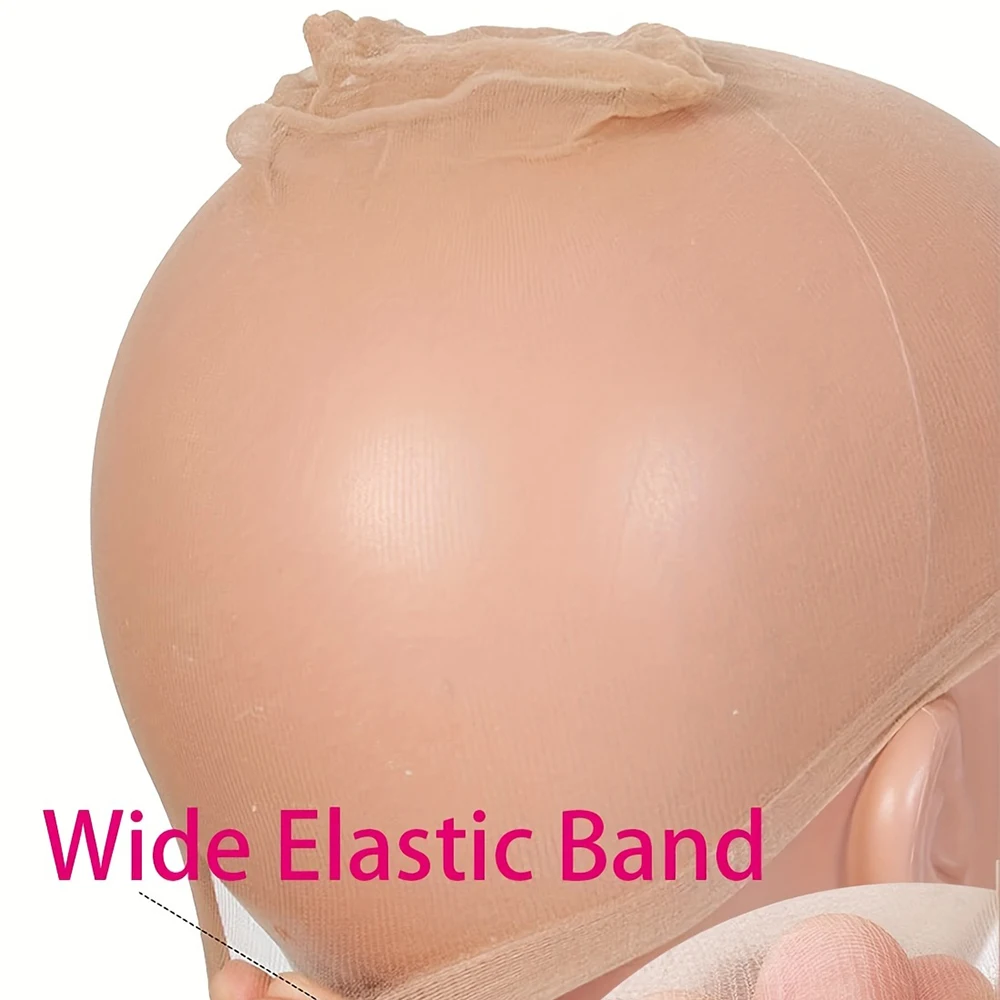 12 PCS Invisible HD Wig Cap Elastic Breathable Mesh Stocking Wig Caps Accessories