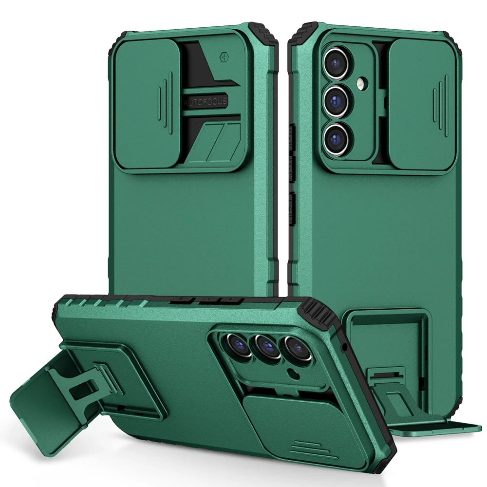 Slide Camera Armor Protective Phone Case with Plastic Cover