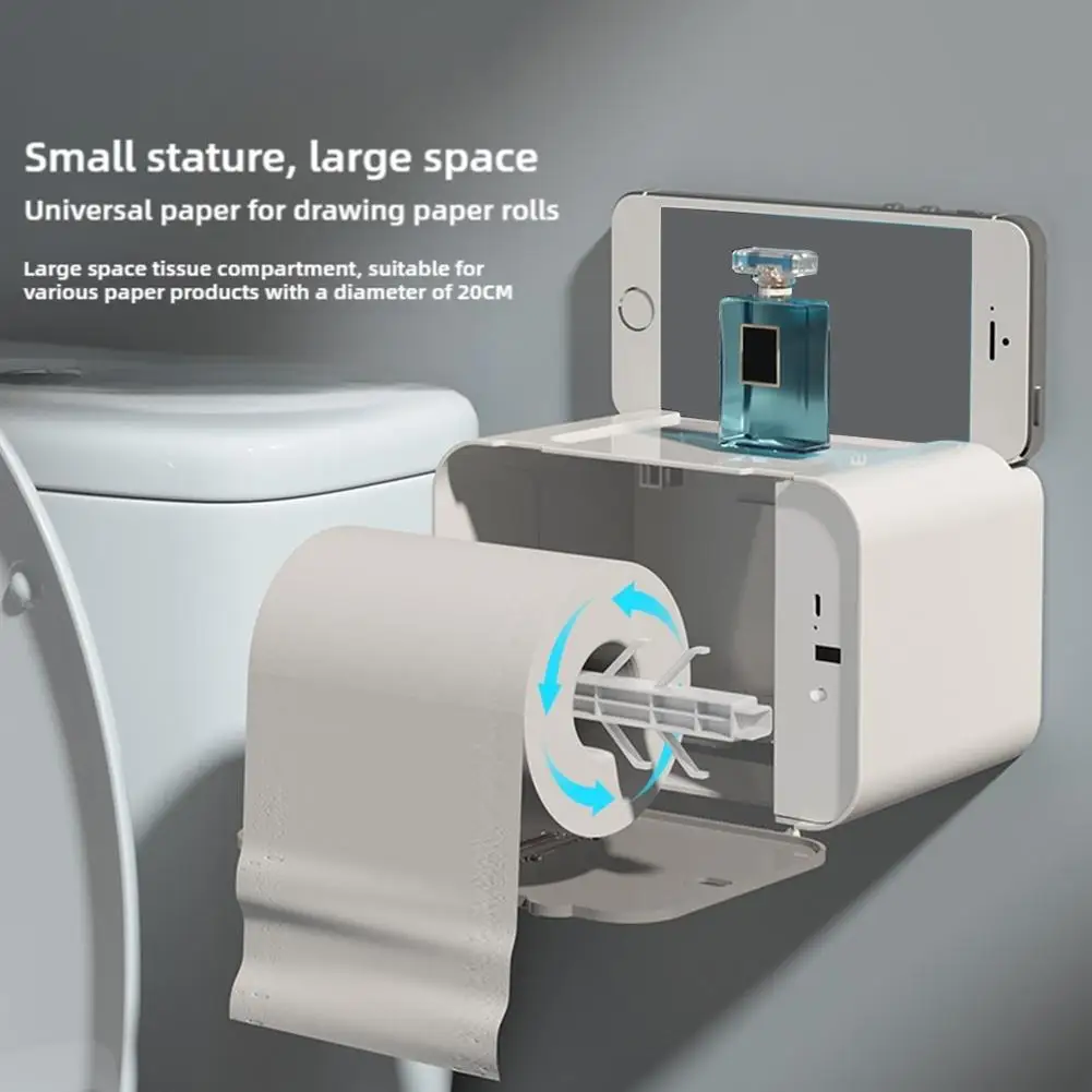 Induction Toilet Paper Holder Shelf Automatic Paper Out Wc Paper Rack Wall-Mounted Toilet Paper Dispenser Bathroom Accessories 5