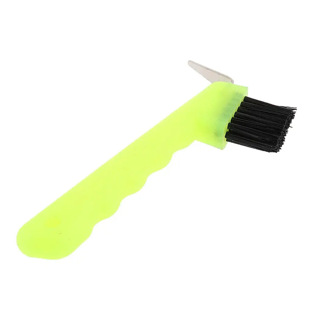 Hoof Pick with Brush Horse Grooming Tool Green Pink Blue Fluorescent Yellow 6