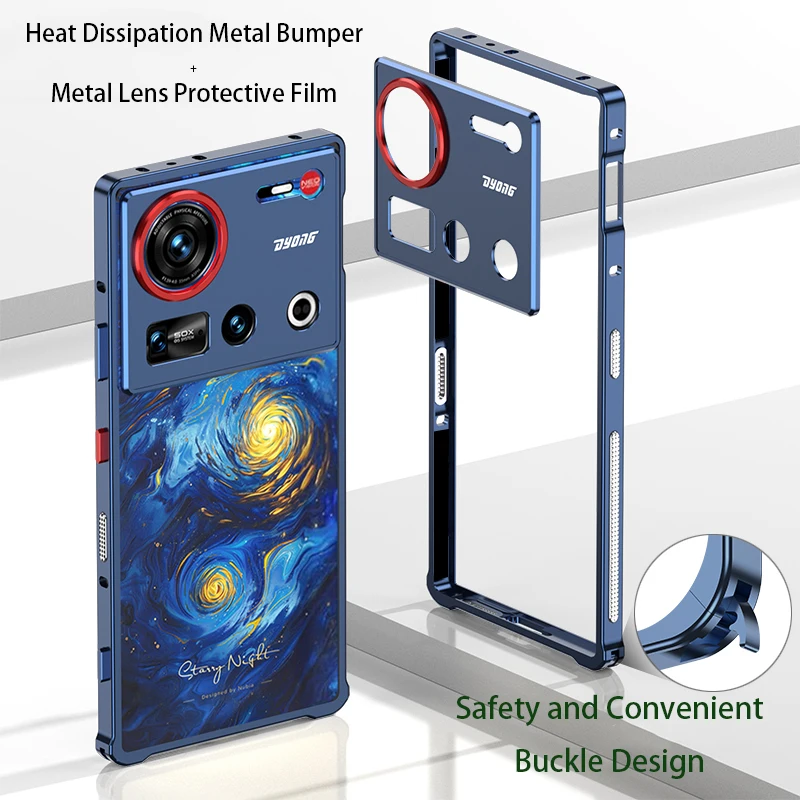 Luxury Aluminum Alloy Cooling Bumper Case with Metal Camera Protective Film