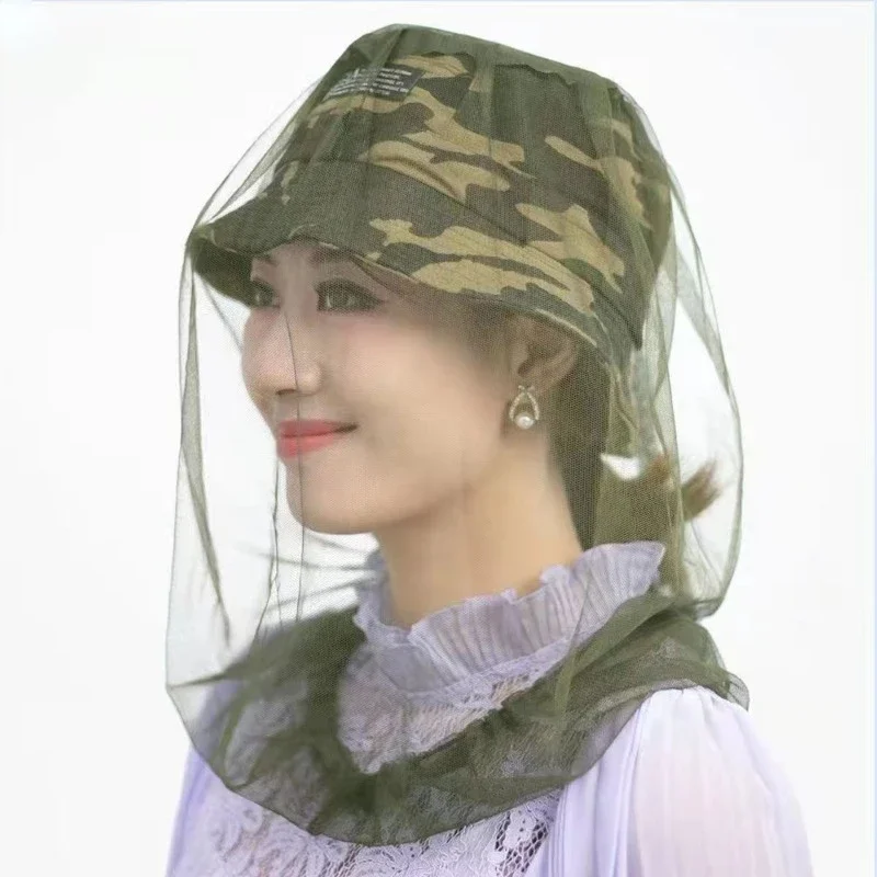 Outdoor anti-mosquito cap fishing cap insect-proof bee-keeping net cover sun-proof and breathable gauze mask