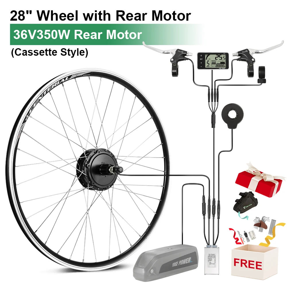 Electric Motor for Bicycle 36V 350W 28inch Cassette Rear Hub Motor