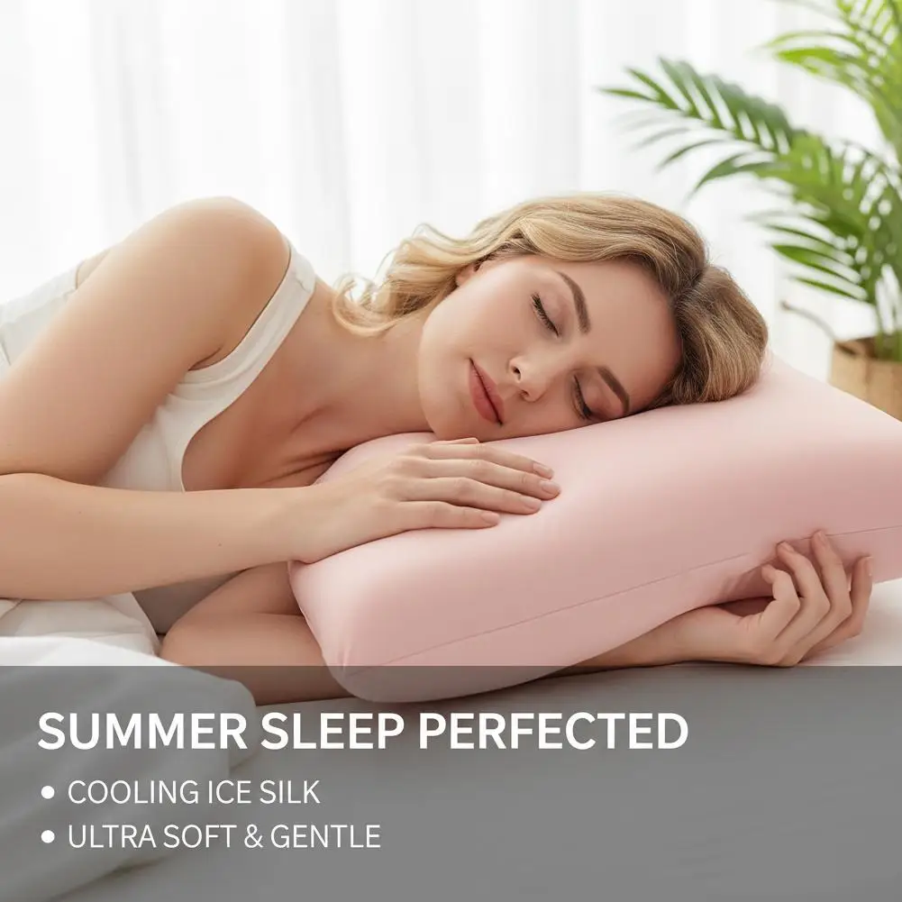 Silky Soft Cooling Pillowcase for Enhanced Comfort & Breathability