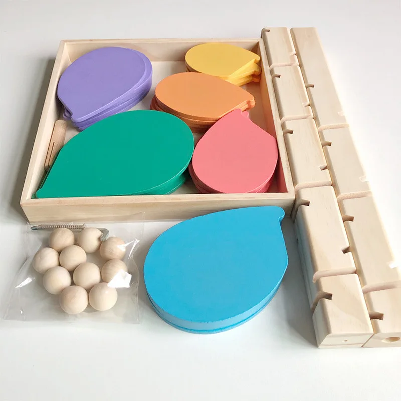 Wooden Rainbow Music Tree Collage Flower Petal Beads Track Children's Color Cognition Puzzle Wisdom Tree Fun Assembly Toys