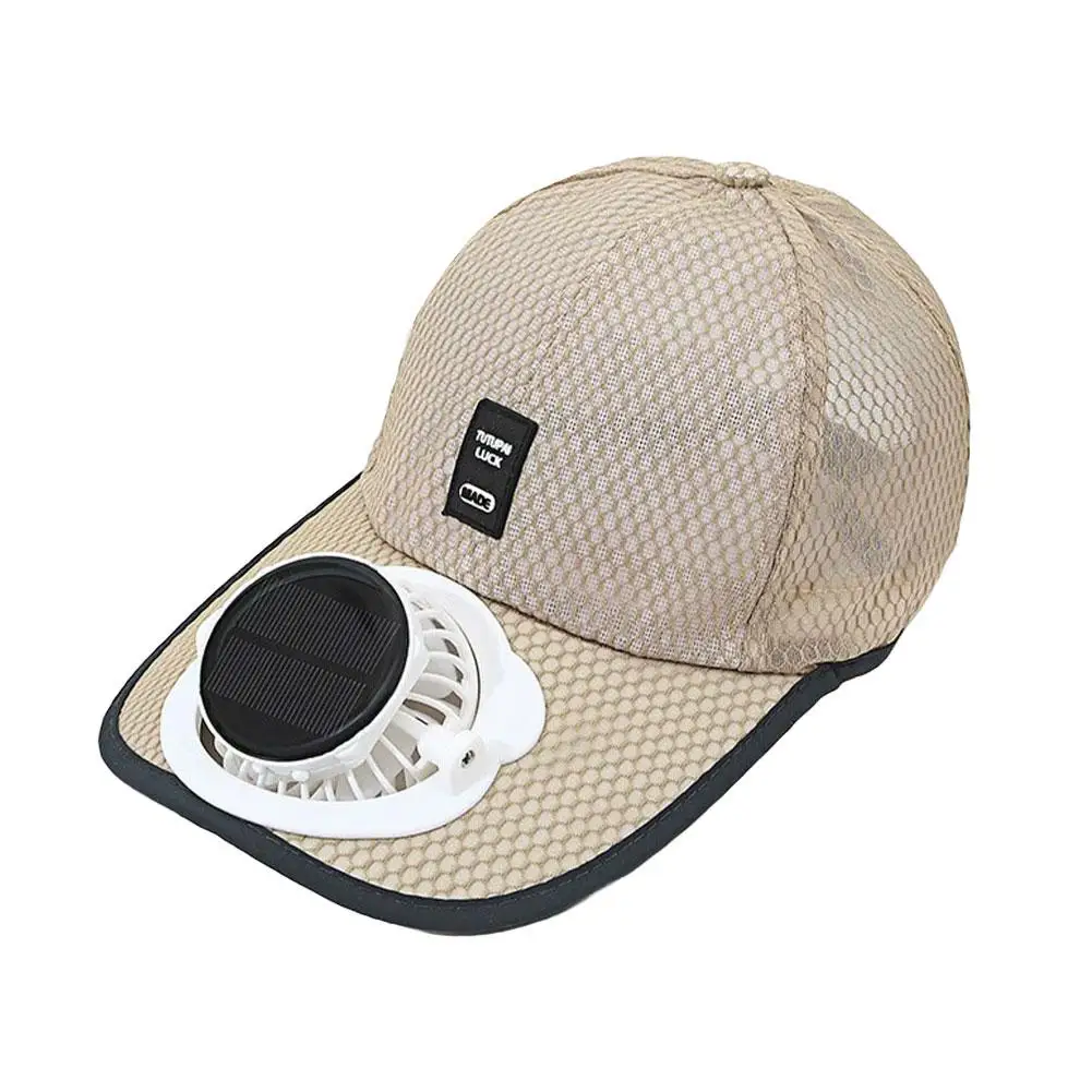 Sommerliche atmungsaktive Mesh-Kappe mit Solar-Ventilator, Outdoor-Freizeit-Sonnenschutz- und Sonnenschutz-Baseballkappe, neue USB-Ventilatorkappe – Detail 17