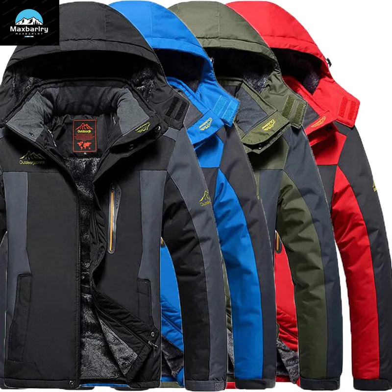 

2024 New Outdoor Winter Sprint Jacket Men's Plush and Thick Insulation Windproof and Rainproof Mountain Climbing Coat