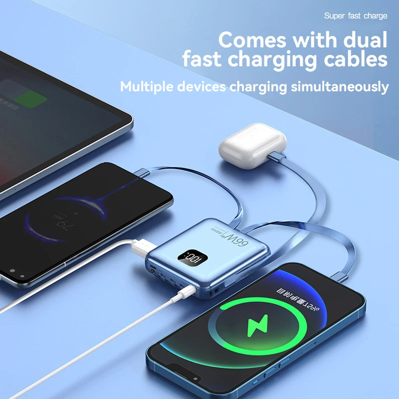 Lenovo 50000mAh Mini Power Bank Portable Charger Digital Power display Powerbank External Battery For IPhone Xiaomi Samsung New 3