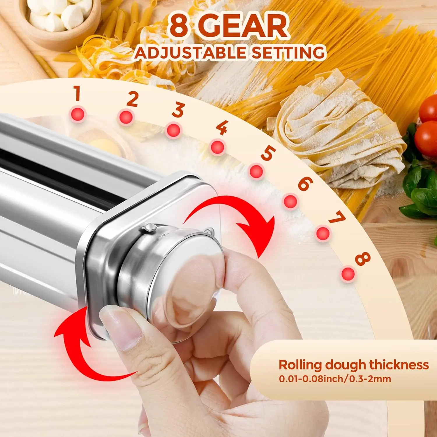 Pasta Attachment for Kitchenaid Stand Mixer,3 Pcs Pasta Maker Kitchen Aid Attachment for kitchenaid pasta maker Included P