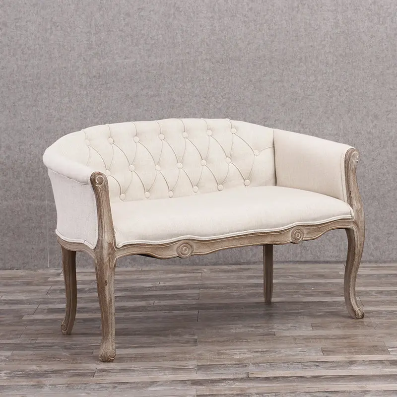 

American Single Sofa Light Luxury Solid Wood Nordic Balcony Leisure Chair Bedroom Negotiation Sofa Chair Double Small Couch