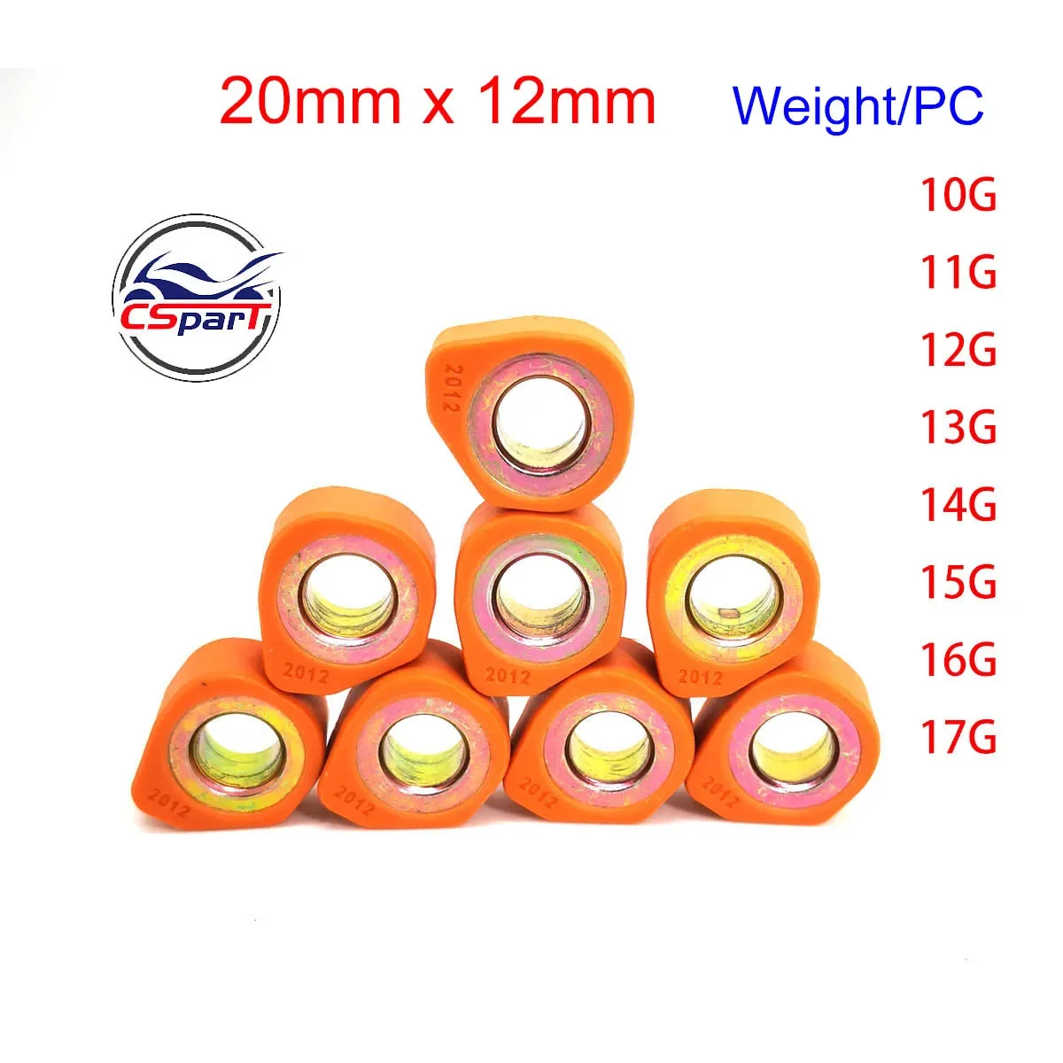 

20x12 11G 13G 15G 17G Variator Roller 250 260 300 400 VOG YP YP250 Majesty APRILIA MBK Linhai j300 Scooter ATV Buggy