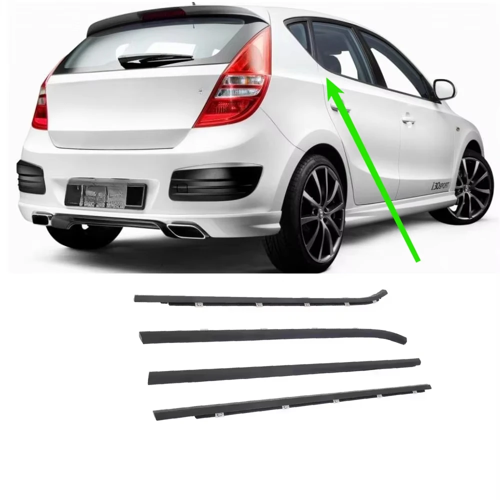 4 Pieces Black Outside Window Glass Rubber for Hyundai I30 822102L000 Glass Protector Weatherstrip for I-30 2008-2011 Sealing hood rubber seal windshield rubber wheel rubber strip