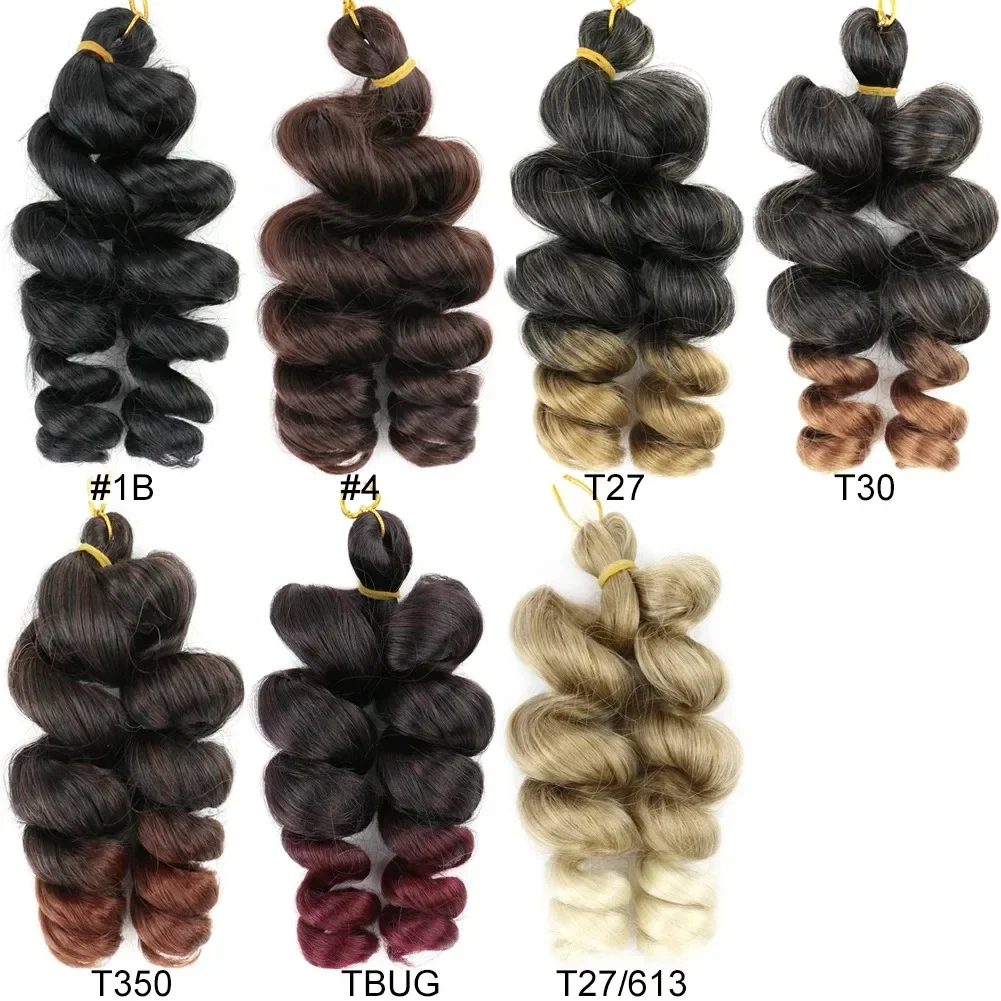 French Loose Roll Synthetic 10 Inch Loose Wave Crochet Hair Pre Stretched Body Wave Woven Hair Water Women's