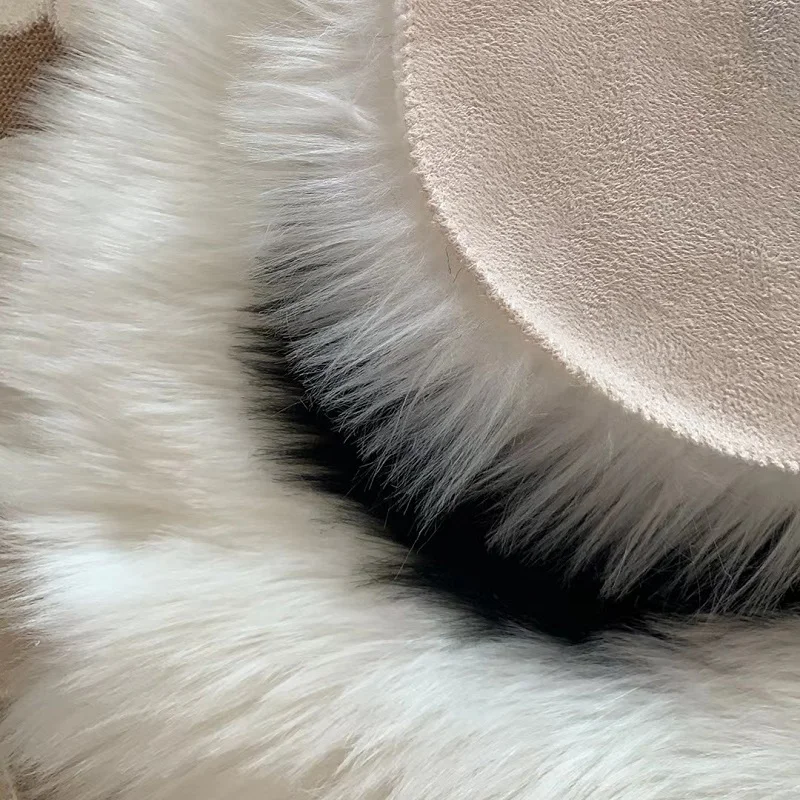 Cute Panda Wool Plush Cushion Carpet Soft Imitation Panda Animal Shape Rug Bedroom Living Room Entrance Door Mat Home Decoration 6