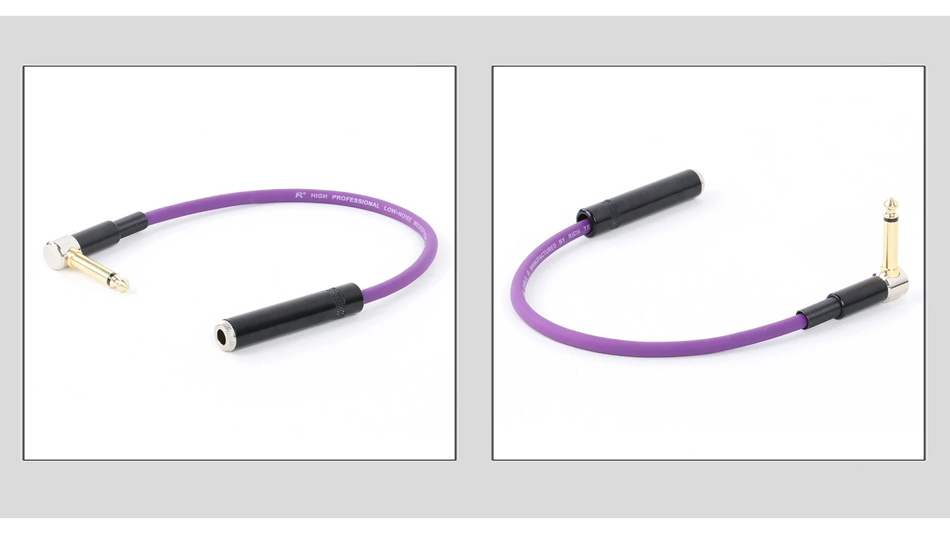 Vergoldetes rechtwinkliges 6,5 Zoll ts Mono-Stecker auf gerade 6,35 Stereo-Buchse Audio kabel 90 Grad Biegung Audio-Verlängerung kabel – Detail 10