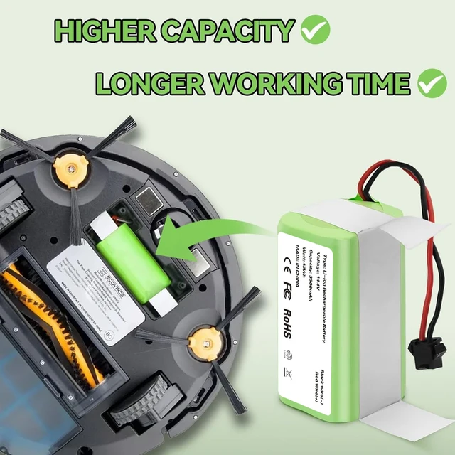 Batterie de remplacement pour aspirateur Eufy RoboVac 11 11S 30C 25C 15C 35C G10 hybride G20 G30 Verge 3500mAh, 14.4V PA04 1