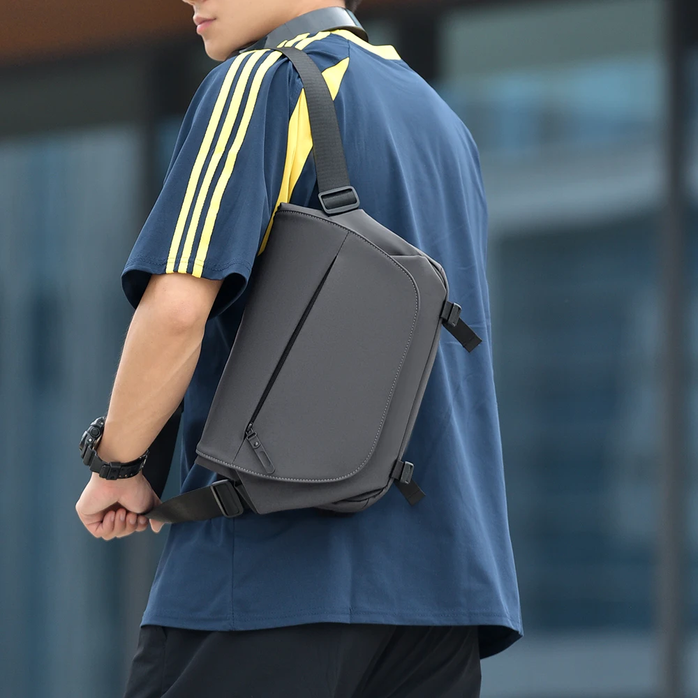 Borsa da petto da uomo, borsa a tracolla impermeabile di grande capacità, borsa da pendolare moderna e versatile - immagine 3