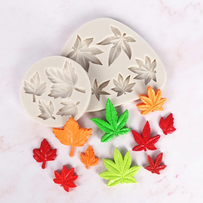 

Autumn Maple Leaf 3D Silicone Mold Chocolate Candy Fondant Cake Decorating Tools Cupcake Resin Molds Kitchen Bakeware For Baking