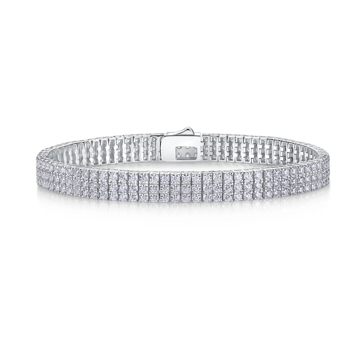 JIUZUAN Moissanite Wide Tennis Bracelet stones
