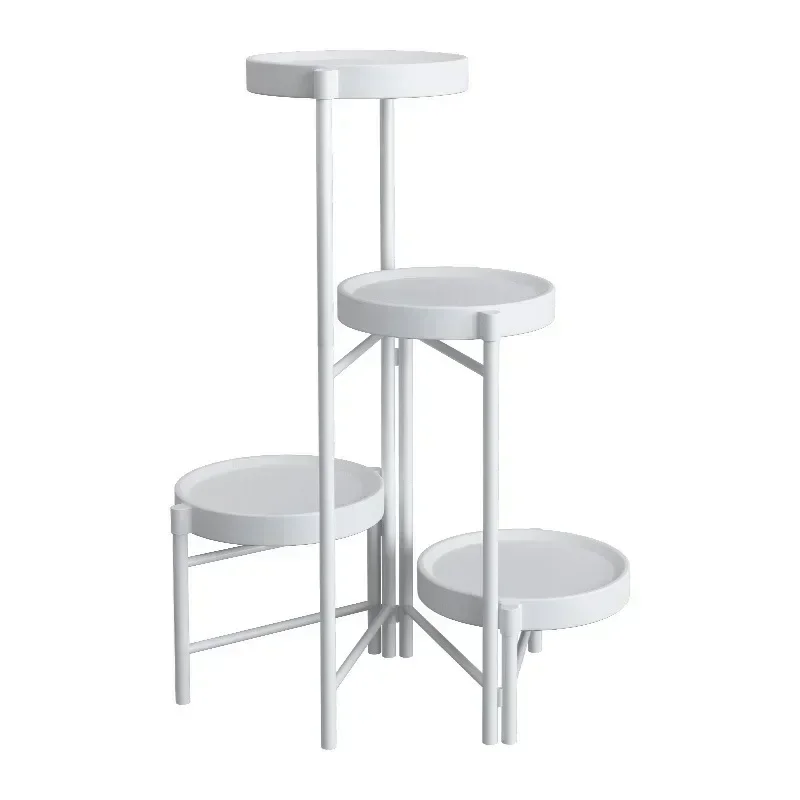 Creative Balcony Flower Stand Folding Design Strong Bearing Capacity for Indoor Gardening