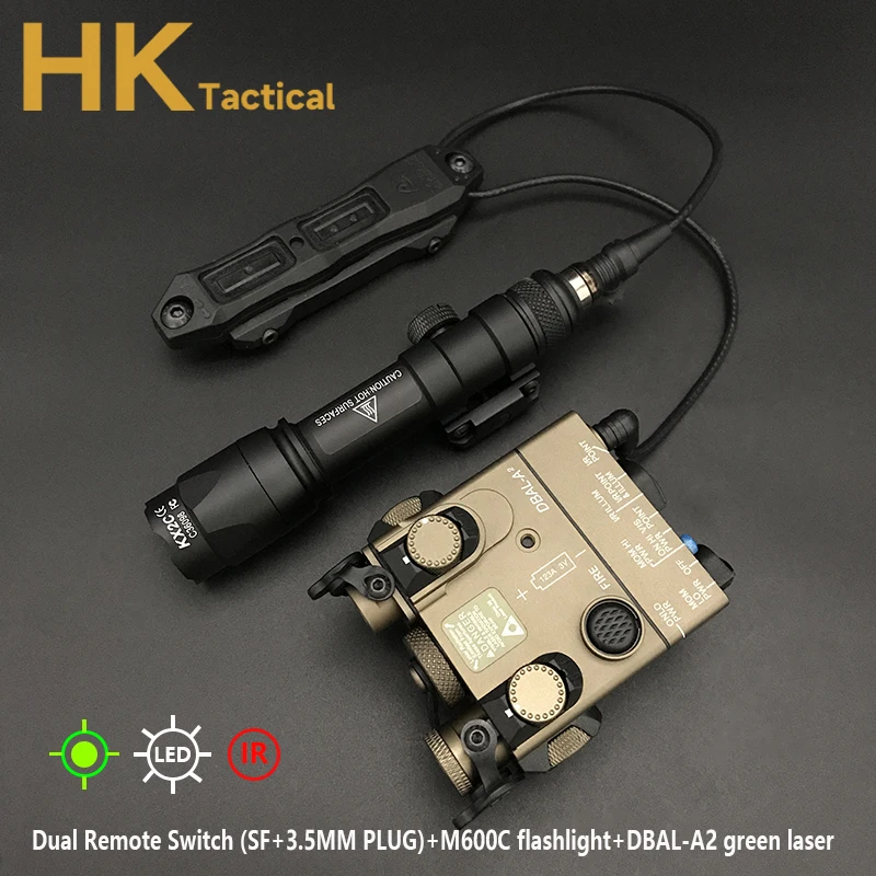 Tacital Airsoft M600C Flashlight Hunting Weapon Light with Sotac DBAL-A2 IR Lighting Red Green Laser LED White Light Laser Sight