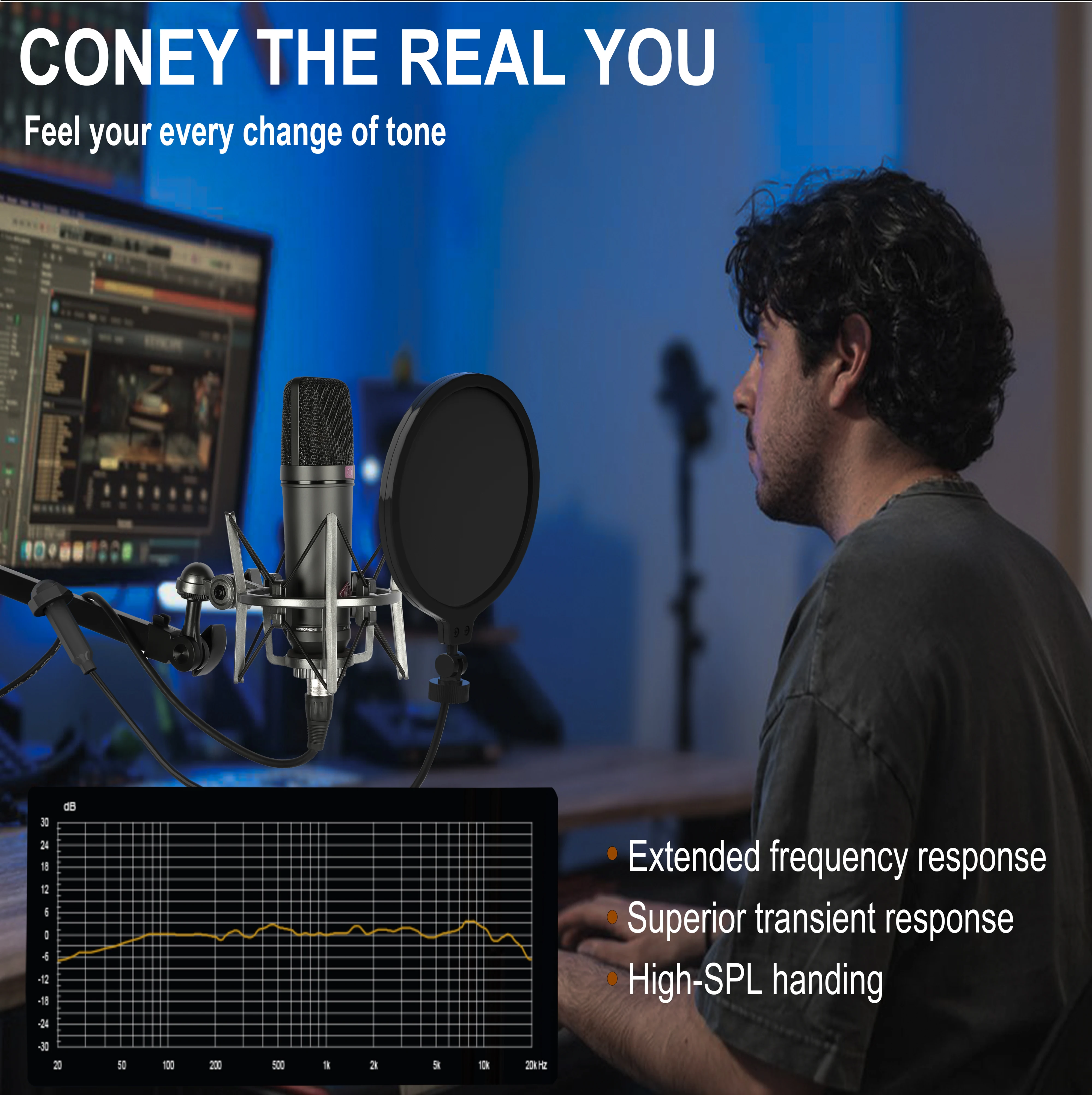 ميكروفون U87 AI XLR المكثف الاحترافي، مصمم خصيصًا...