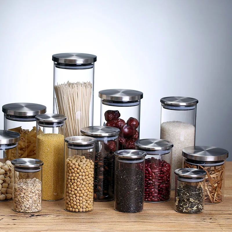 Buy Wholesale China Kitchen Large Airtight Bulk Borosilicate Glass Food  Storage Container Jars With Lids & Glass Food Storage Container Jars at USD  3.5