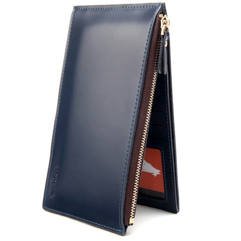 

New Long Zipper Men Leather Wallet With Coin Pocket Male Phone Bag Money Large Capacity Credit Card Holder Purse For Man