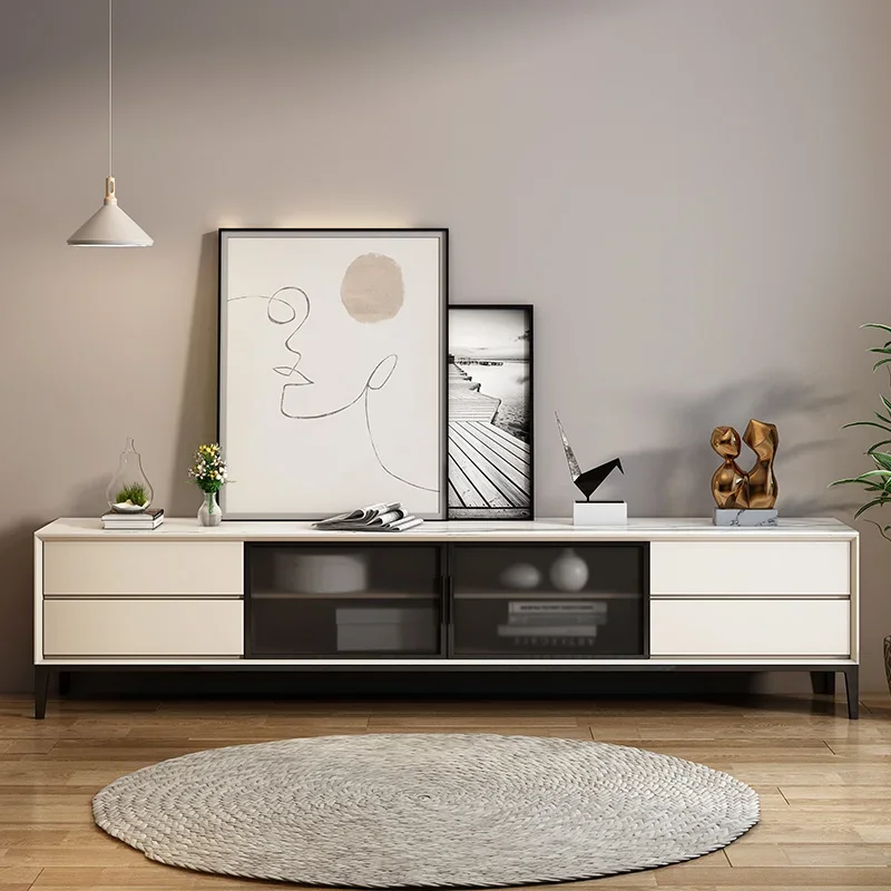 

Stand Room Living Tv Cabinet Table Nordic Television Bedroom Storage Floor Stands Glass Wood Muebles Hogar Hotel Furniture