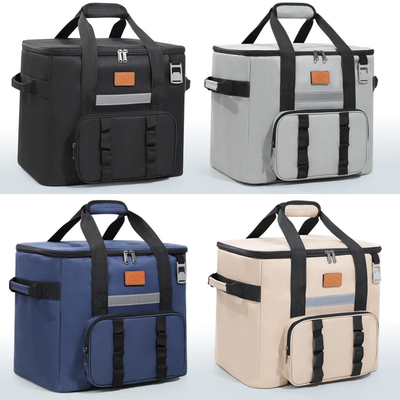 32L Thermal Food Carrier Bag for Women Large Insulated Cooler Tote with Zipper Portable Leakproof Picnic Bag for Camping Beach